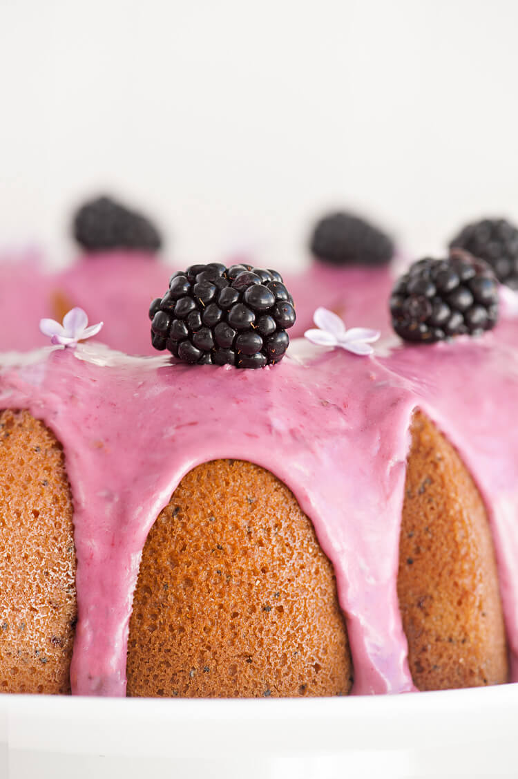 Quick and Easy Blackberry Bundt Cake with Poppy Seeds