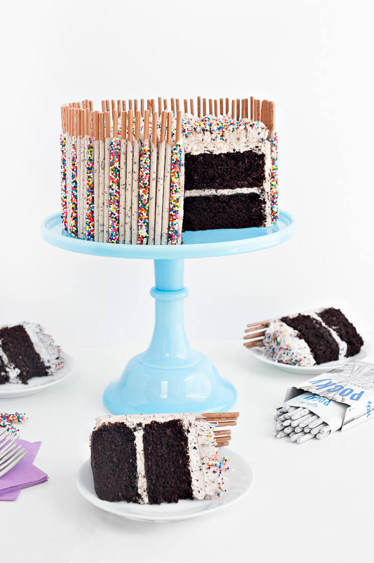 DIY Cookies and Cream Pocky Cake