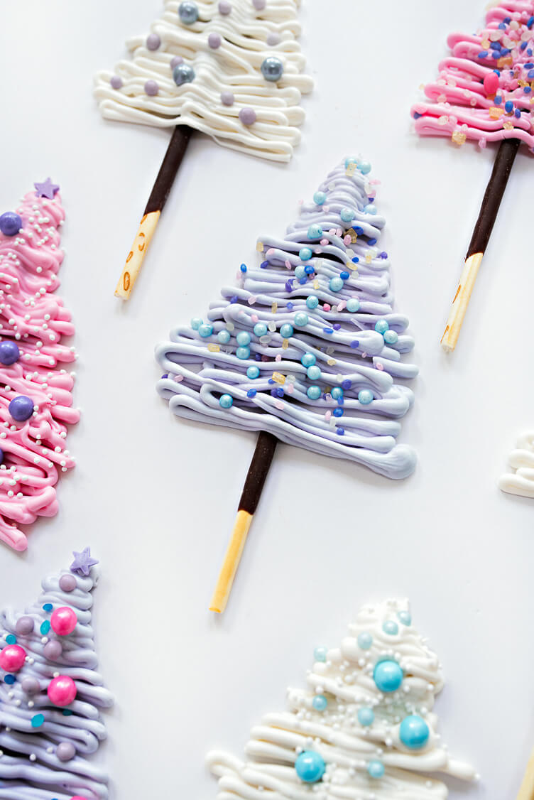 DIY Edible Pocky Trees For Christmas