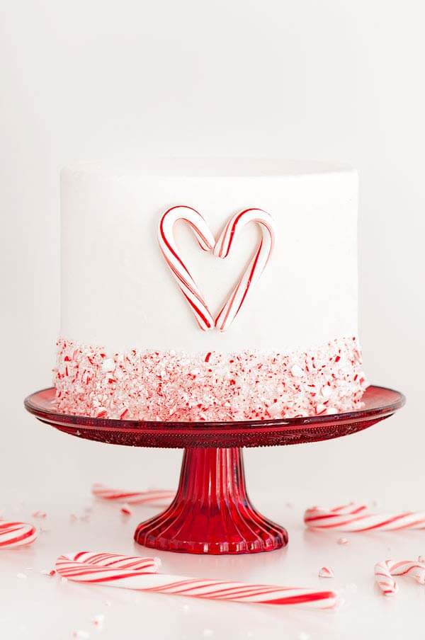 Candy Cane Heart Cake - Sprinkles For Breakfast