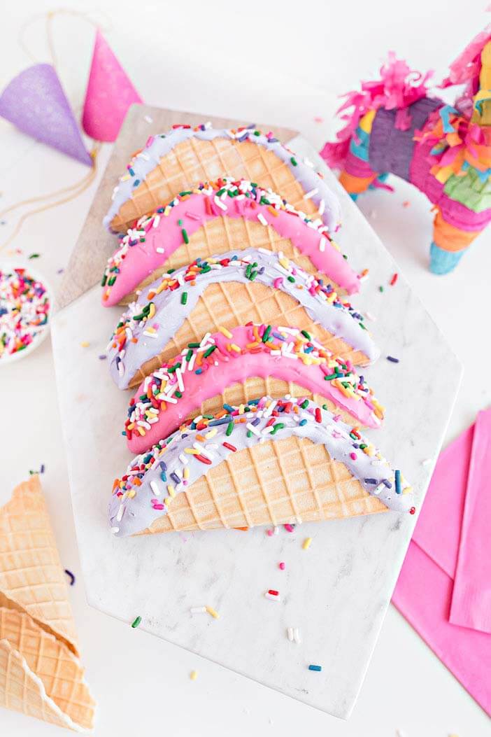 Homemade Dessert Ideas | Confetti Choco Tacos