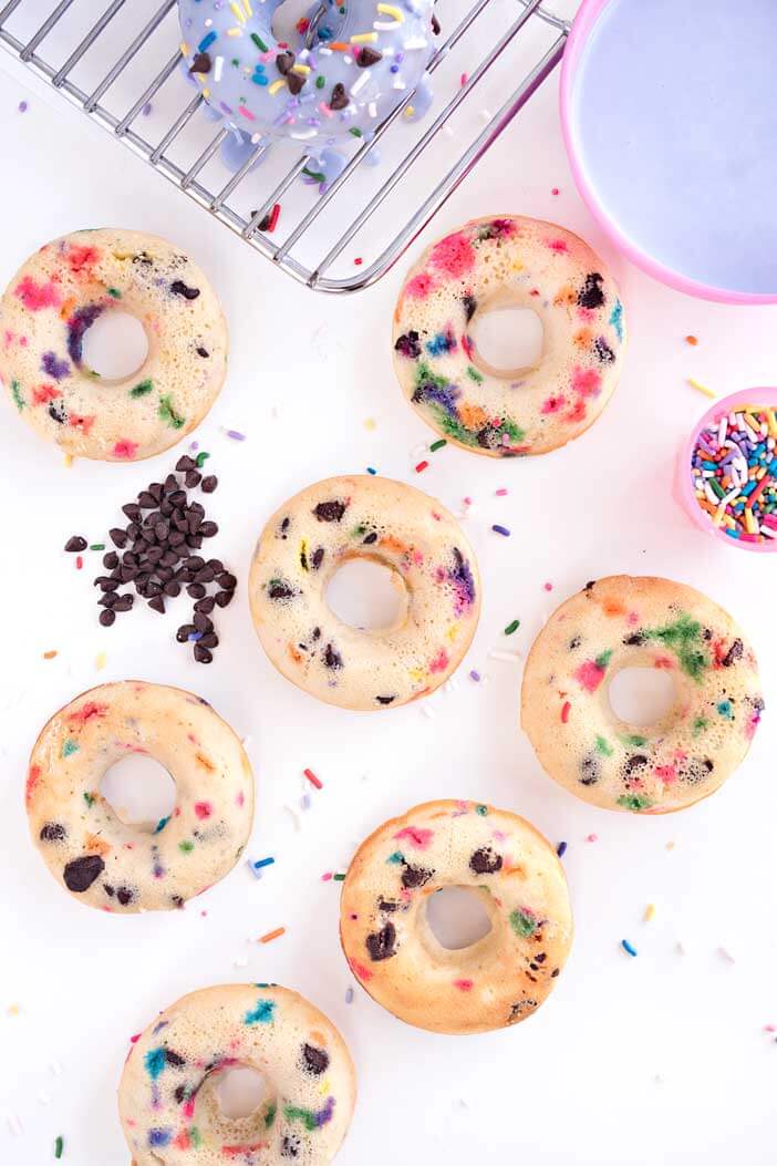 Confetti Cookie Dough Doughnuts | Sprinkles For Breakfast