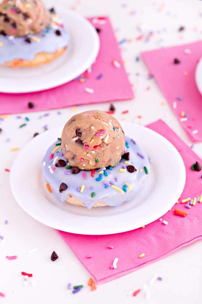 Confetti Cookie Dough Doughnuts | Sprinkles For Breakfast