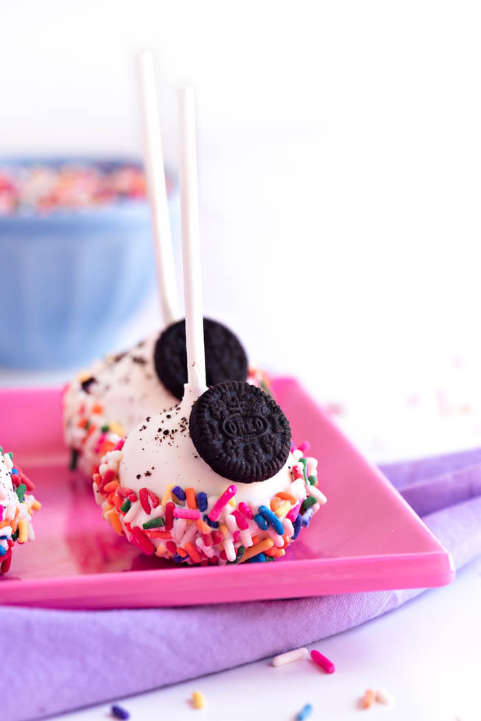 Confetti Oreo Cheesecake Pops | Sprinkles For Breakfast