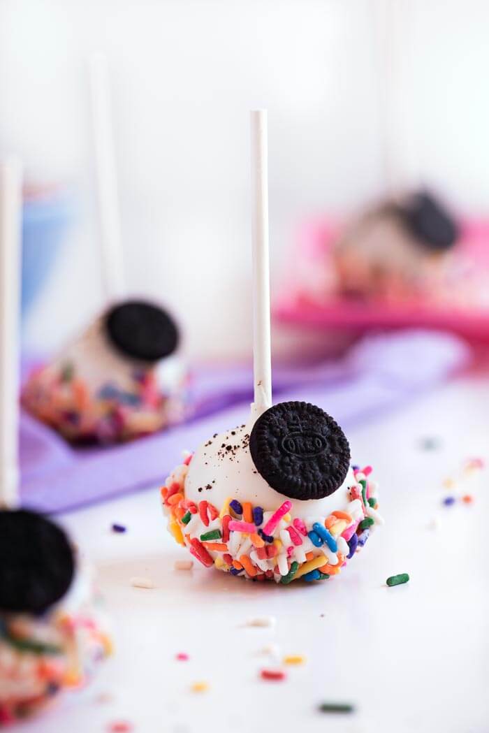 Confetti Oreo Cheesecake Pops | Sprinkles For Breakfast