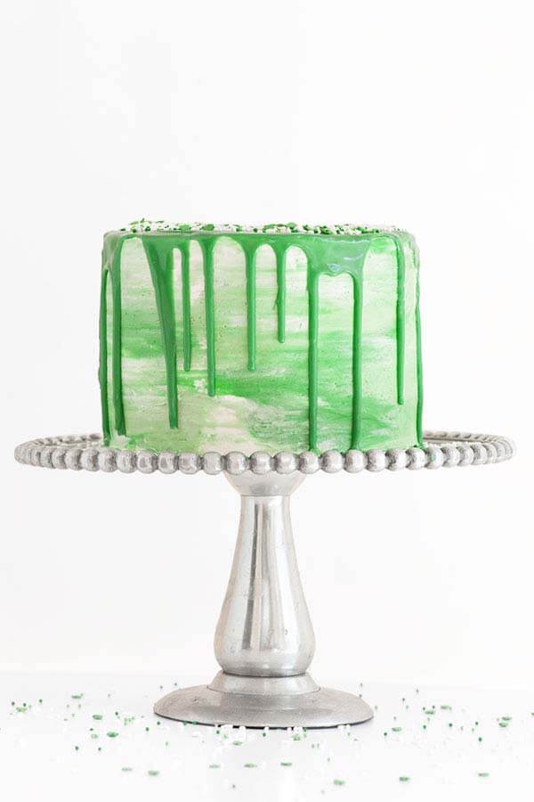 St. Patricks Day Cake with Green Melting Chocolate