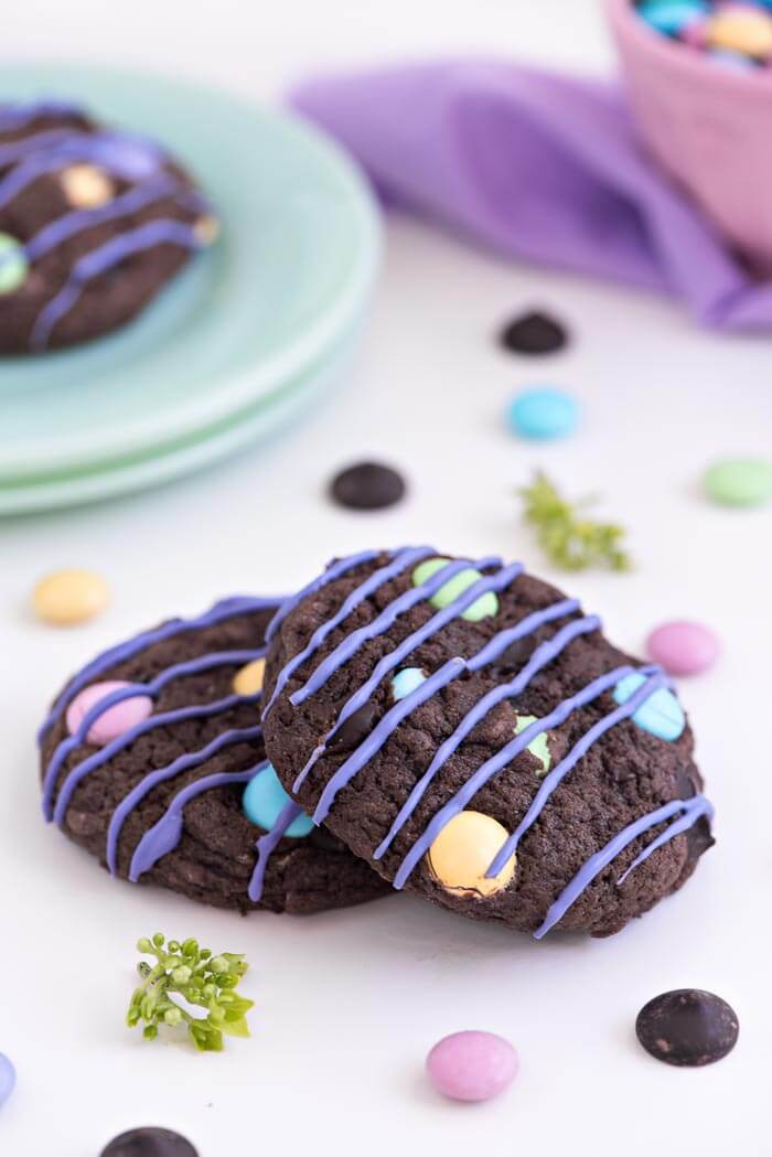 Double Chocolate M&M Cookies | Sprinkles For Breakfast