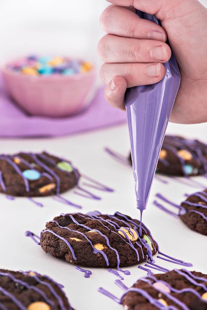 Double Chocolate M&M Cookies | Sprinkles For Breakfast