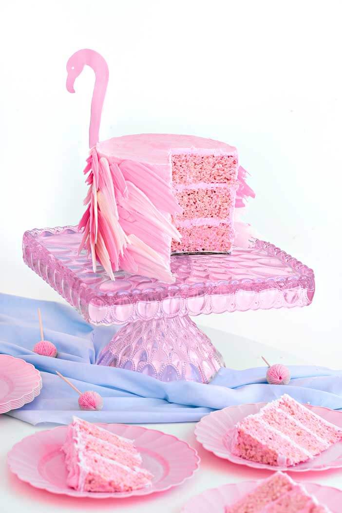 Flamingo Rice Krispy Treat Cake | Sprinkles For Breakfast