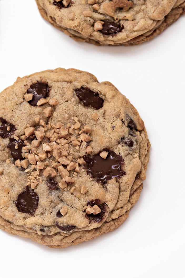 Giant Chocolate Chip Toffee Cookies | Sprinkles For Breakfast