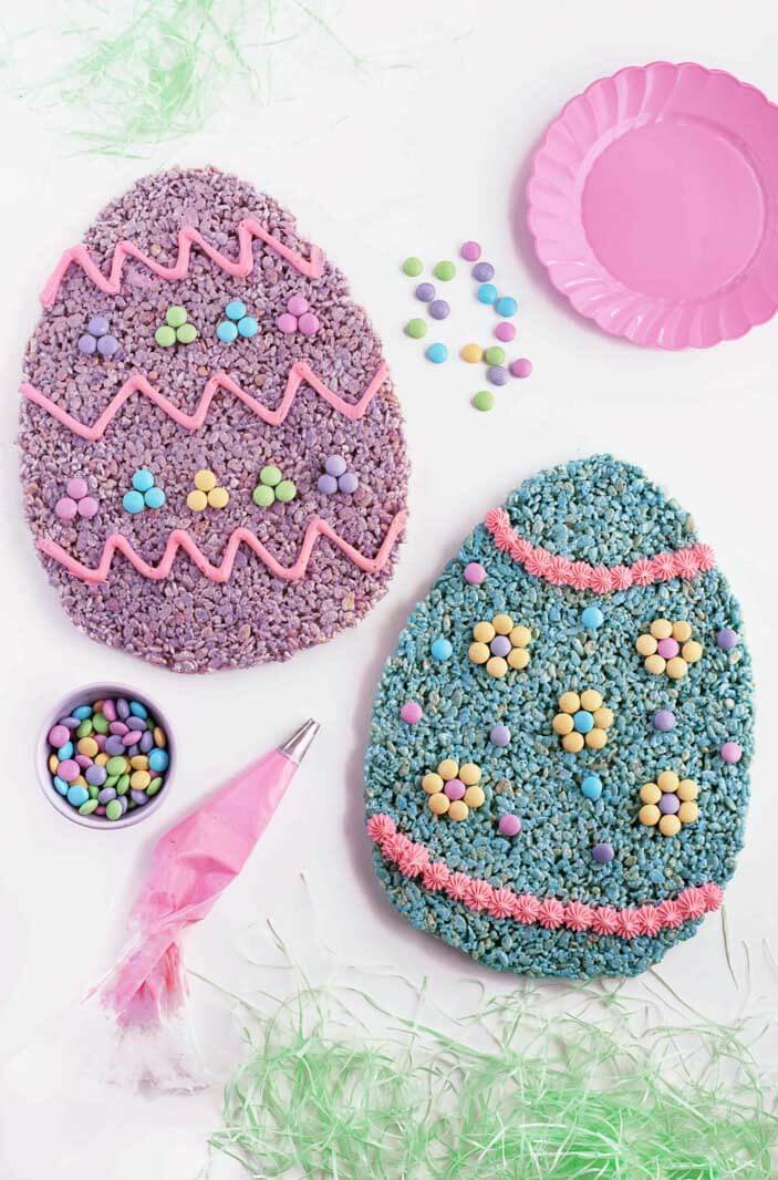 Giant Easter Egg Rice Krispy Treats | Sprinkles For Breakfast