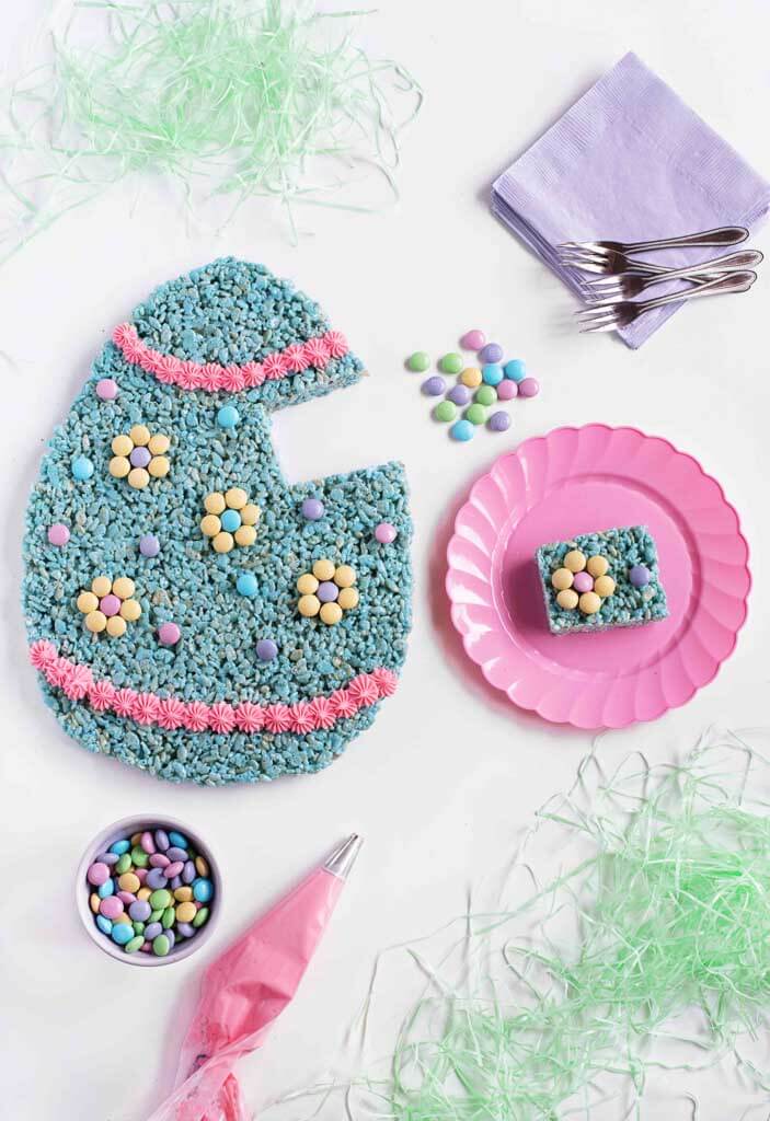 Giant Easter Egg Rice Krispy Treats | Sprinkles For Breakfast