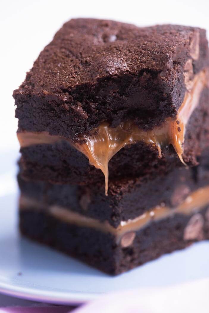 Gooey Caramel Brownies | Sprinkles For Breakfast