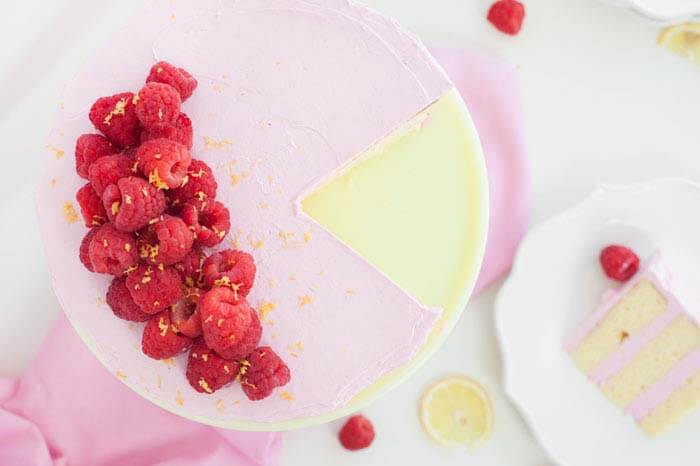 Soft and Moist Lemon Cake with Raspberry Meringue 