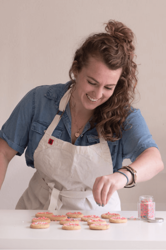 Lindsay sprinkling her baked goods | Sprinkles For Breakfast