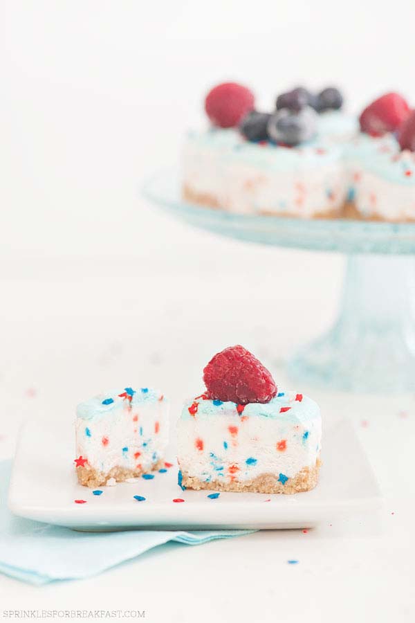 Rich Patriotic Cheesecake with Colorful Decoration