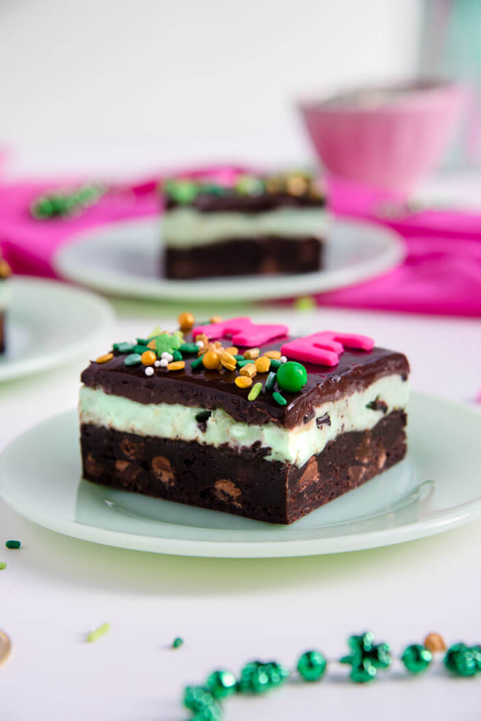 Mint Chip Ice Cream Brownie Bars | Sprinkles For Breakfast