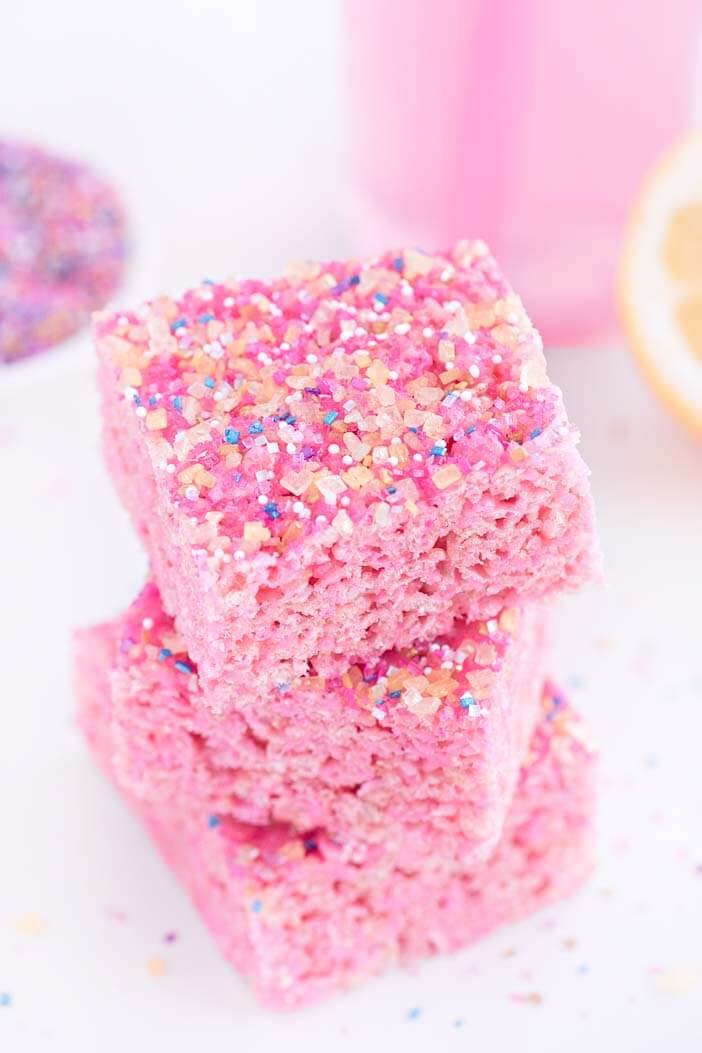 Learn to Bake Pink Lemonade Rice Krispy Treats