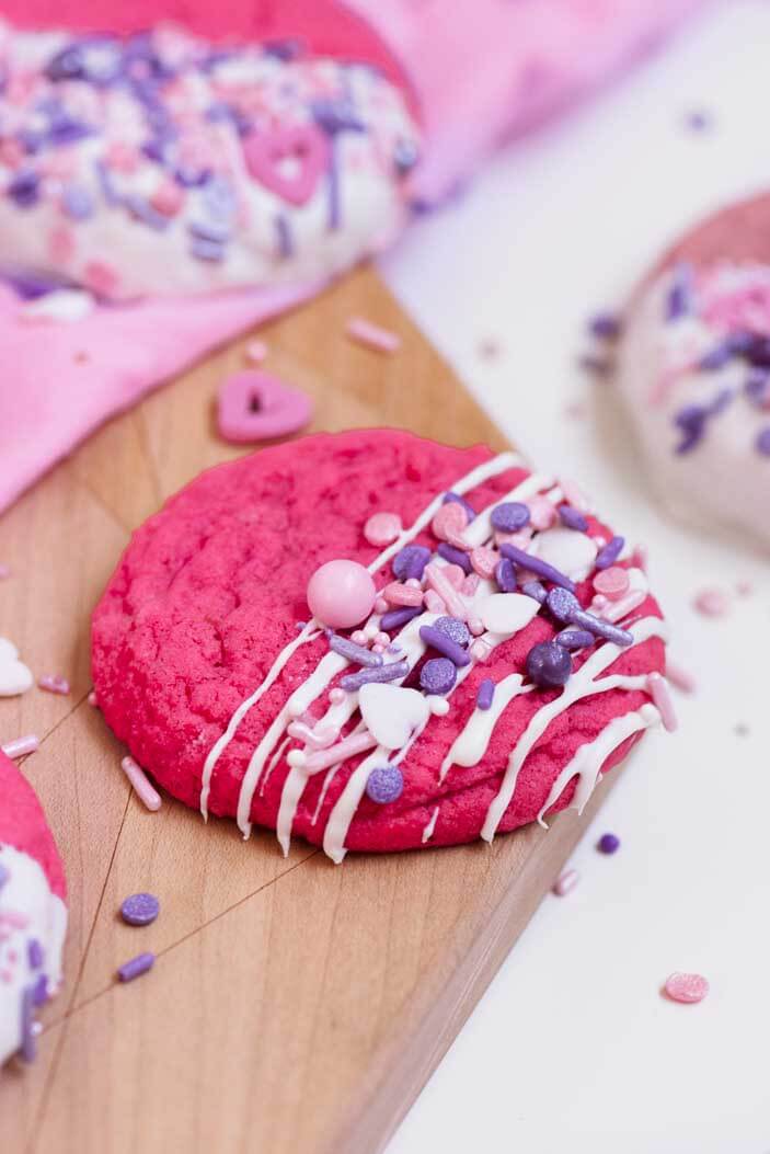 Pink Velvet Sugar Cookies | Sprinkles For Breakfast