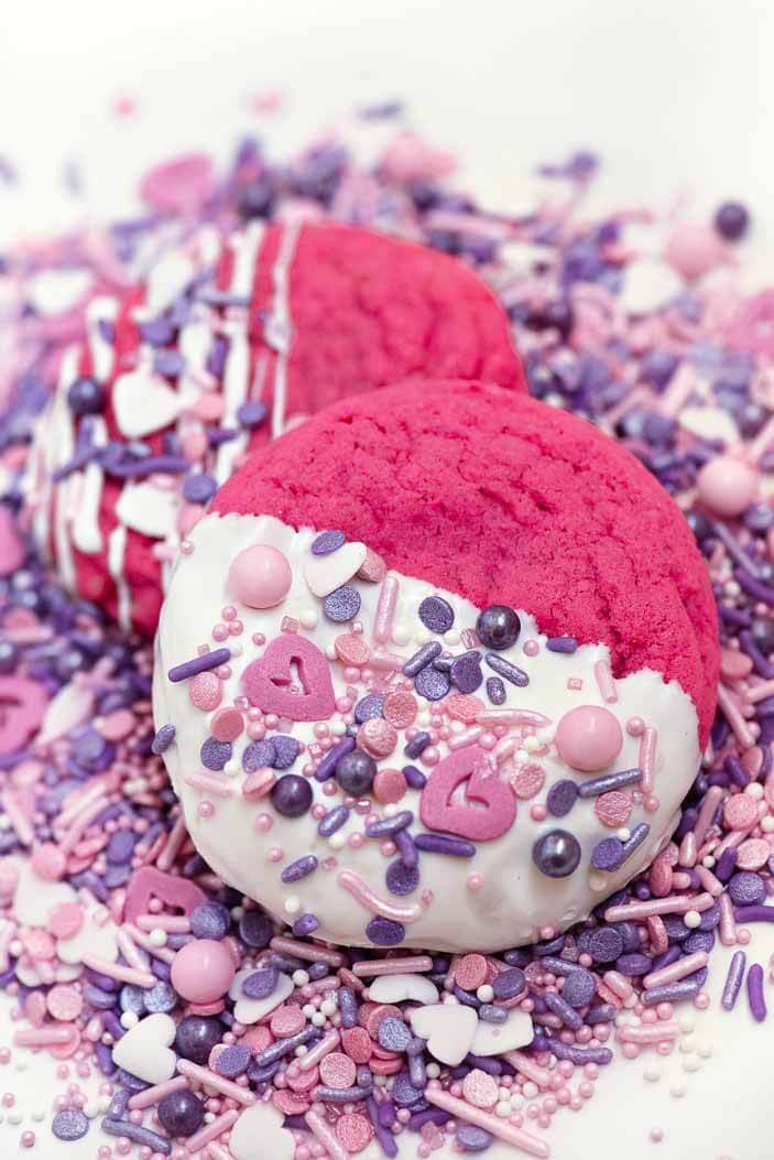 Pink Velvet Sugar Cookies | Sprinkles For Breakfast