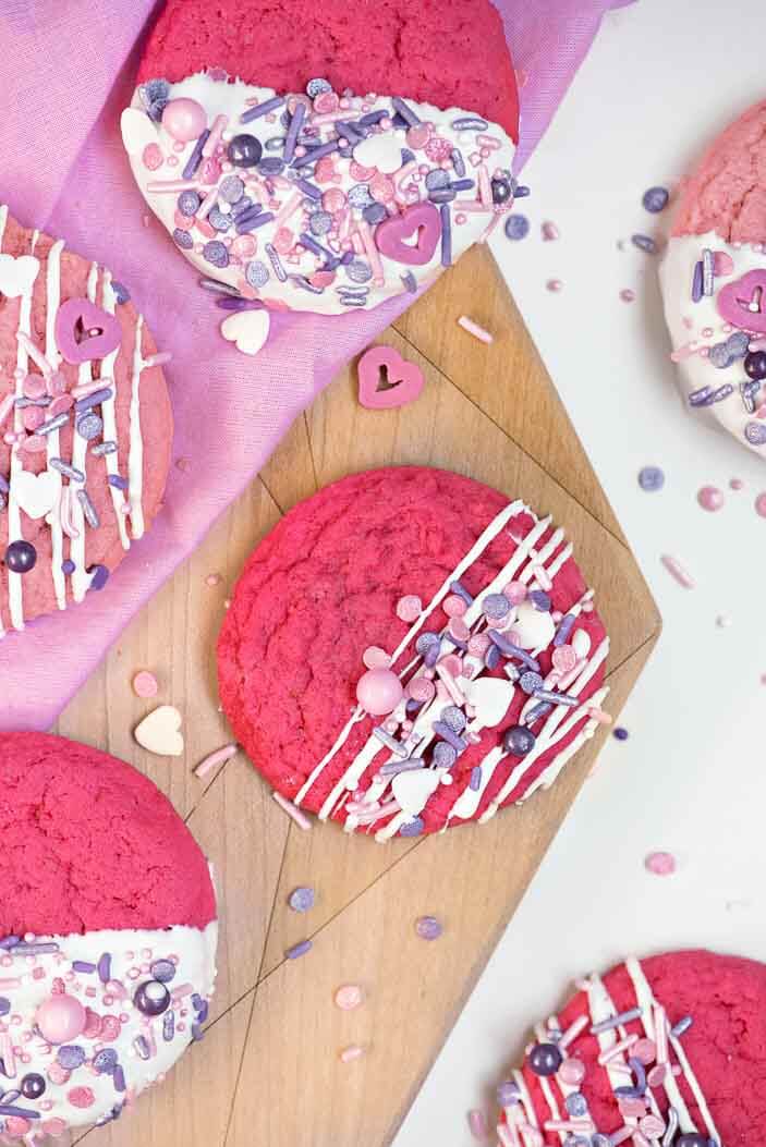 Pink Velvet Sugar Cookies | Sprinkles For Breakfast