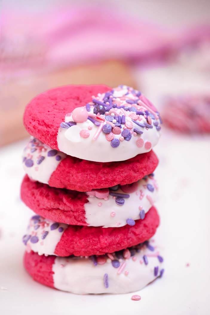 Pink Velvet Sugar Cookies | Sprinkles For Breakfast