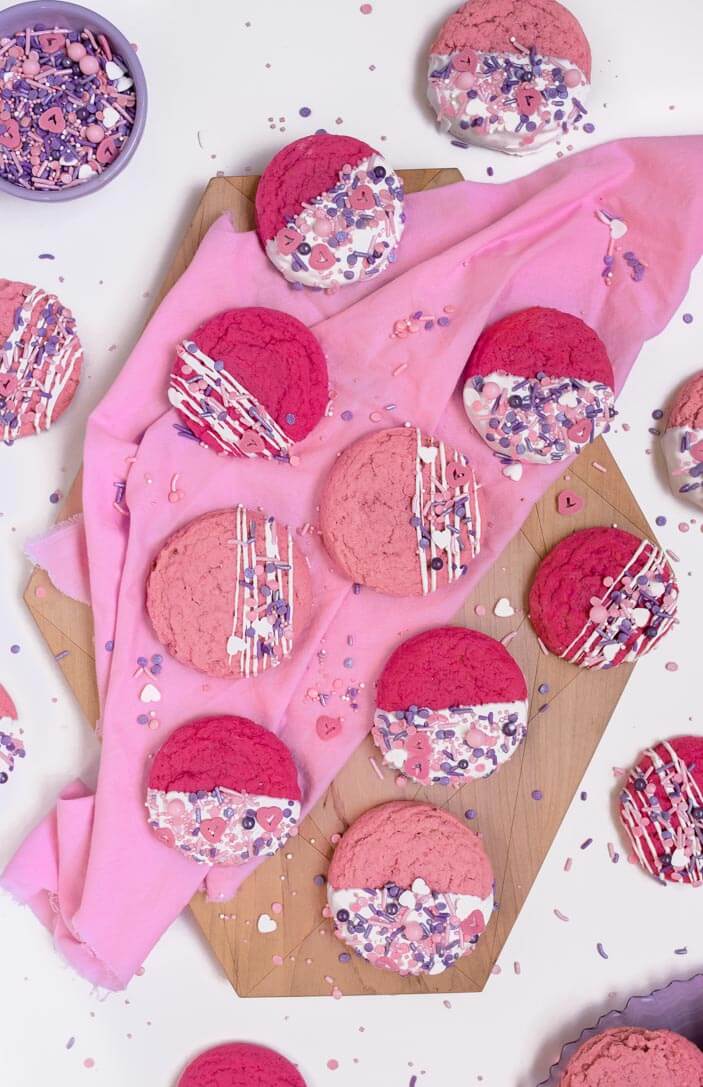 Pink Velvet Sugar Cookies | Sprinkles For Breakfast