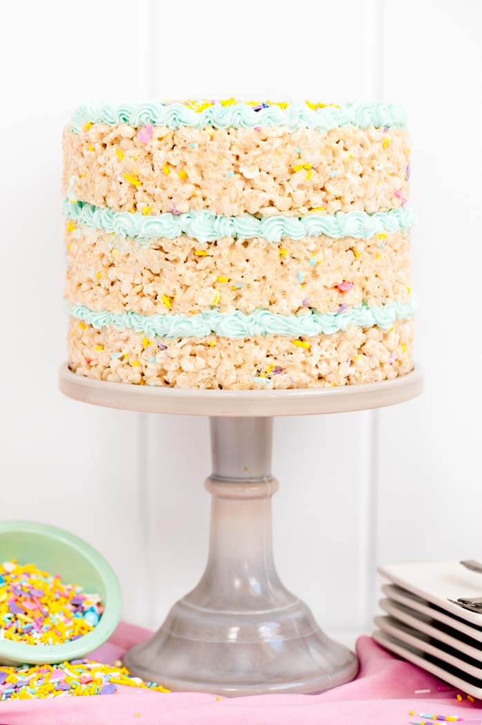 Spring Rice Krispy Treat Cake | Sprinkles For Breakfast