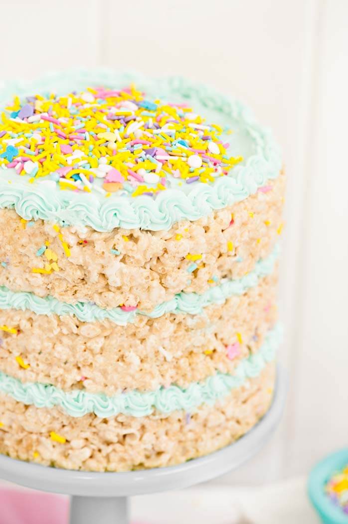 Spring Rice Krispy Treat Cake | Sprinkles For Breakfast