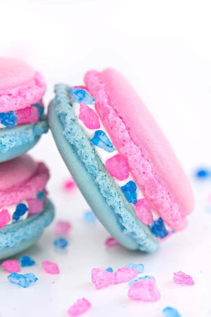 Yummy Macarons with Sugar Rock Candy