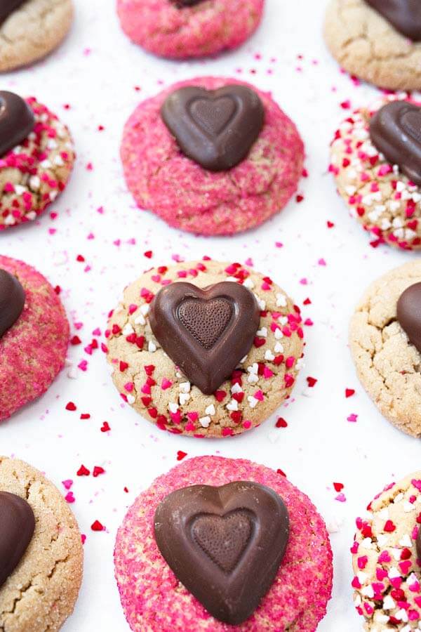 Valentine's Day Cookies with Chocolate Hearts