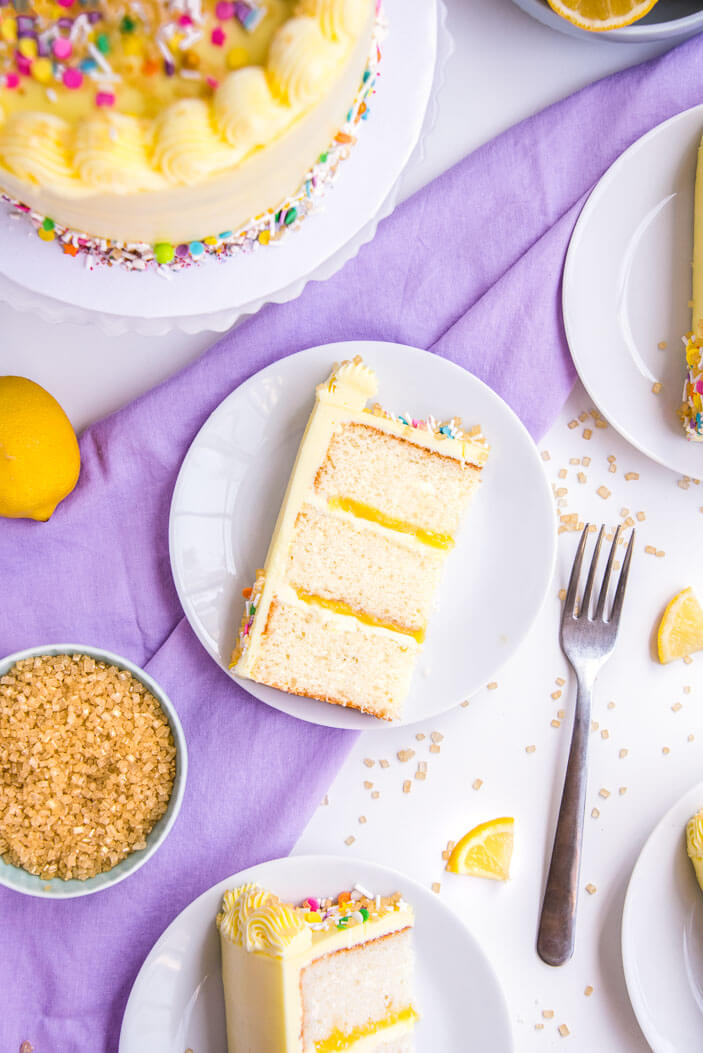 Vanilla Layer Cake With Lemon Curd | Sprinkles For Breakfast