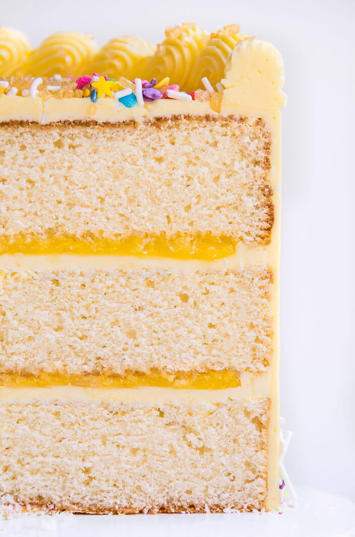 Vanilla Layer Cake With Lemon Curd | Sprinkles For Breakfast