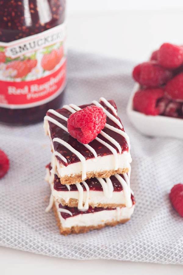 DIY Raspberry Cheesecake Bars with Chocolate