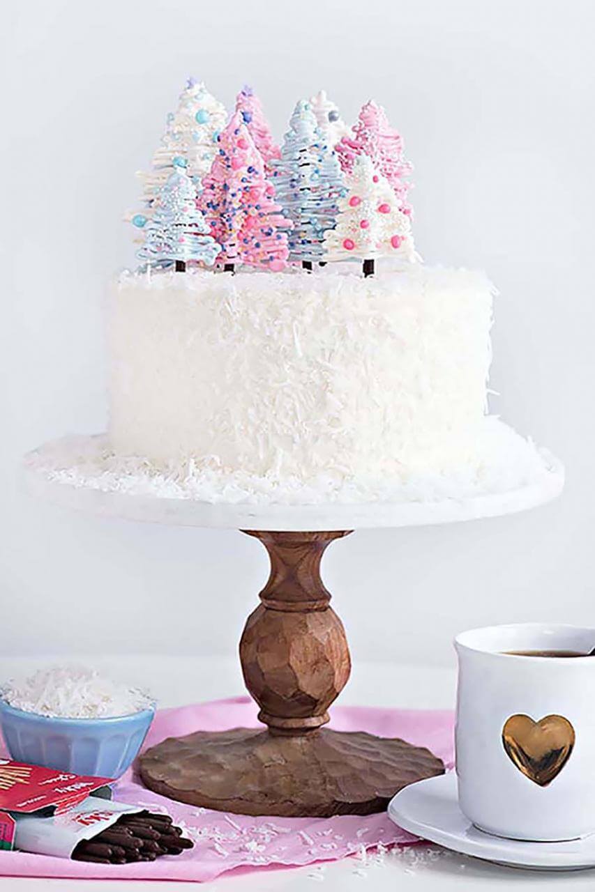 Winter Wonderland holiday spice cake for Christmas gingerbread house