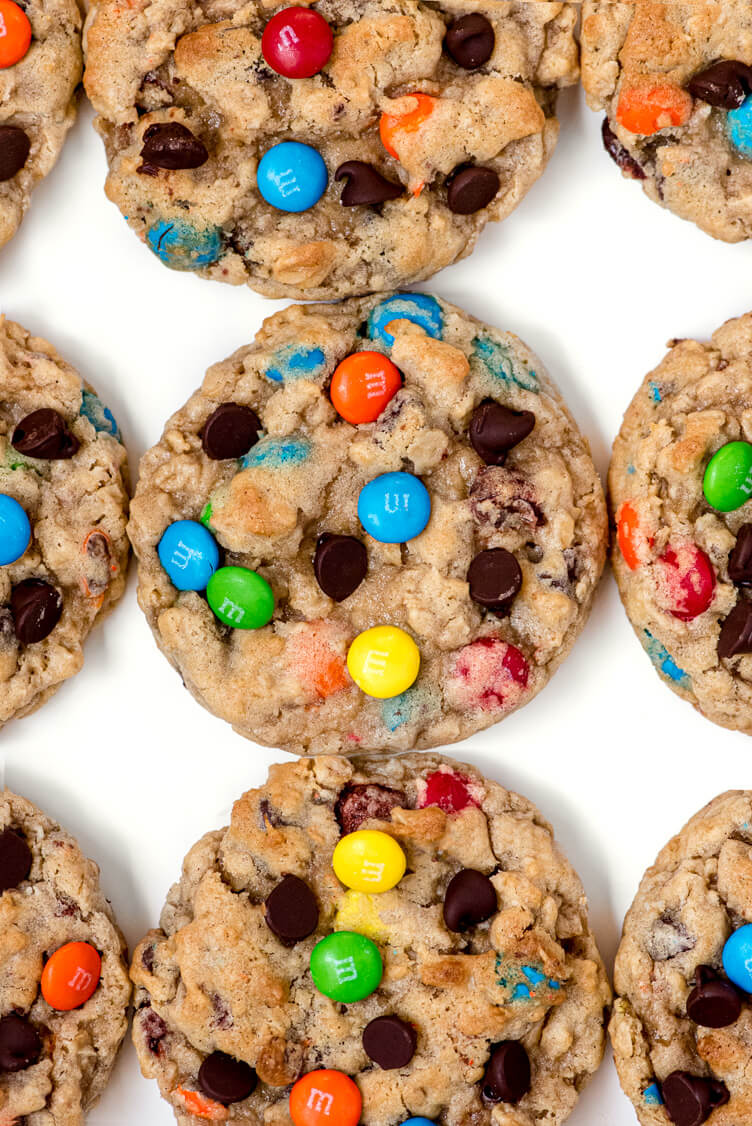 Soft and Chewy Oatmeal Chocolate Chip M&M Cookie Recipe